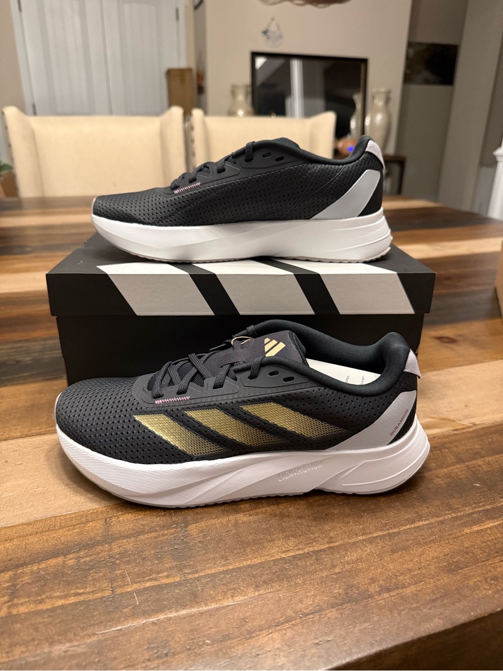 adidas Duramo SL Black and Gold Running Sneakers